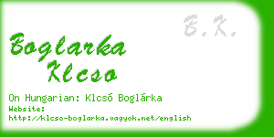 boglarka klcso business card